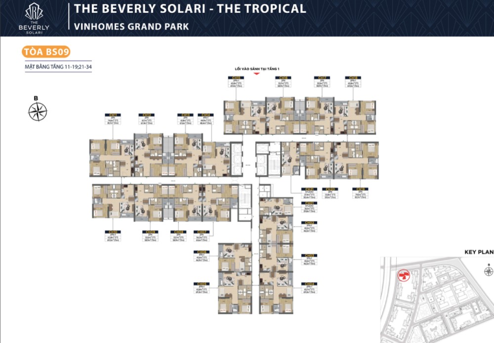 layout tòa bs9 tầng 11-34