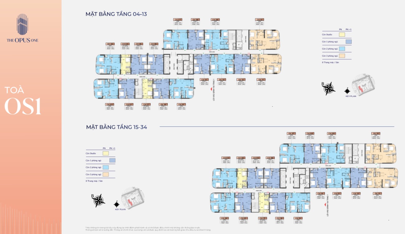 Mặt bằng tầng 4-34 tòa OS1 The Opus One