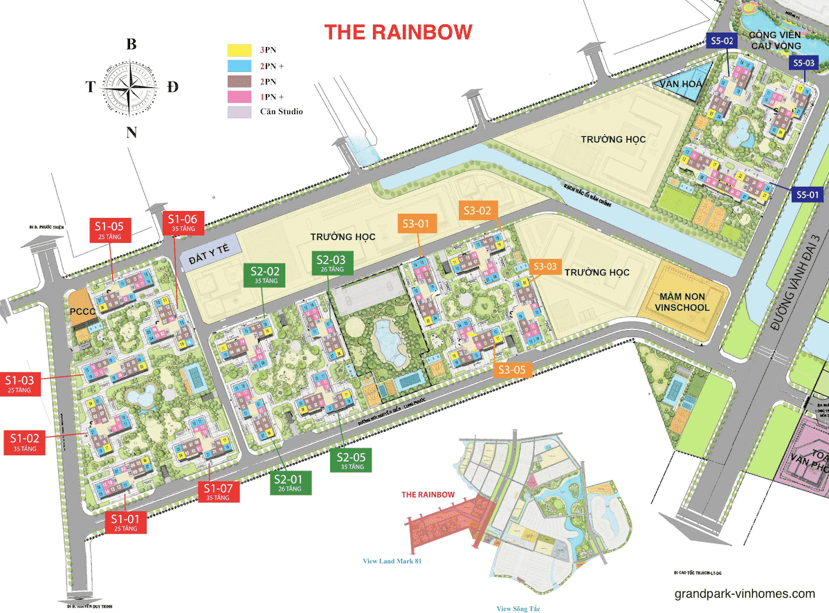 mặt bằng the rainbow vinhomes grand park quận 9