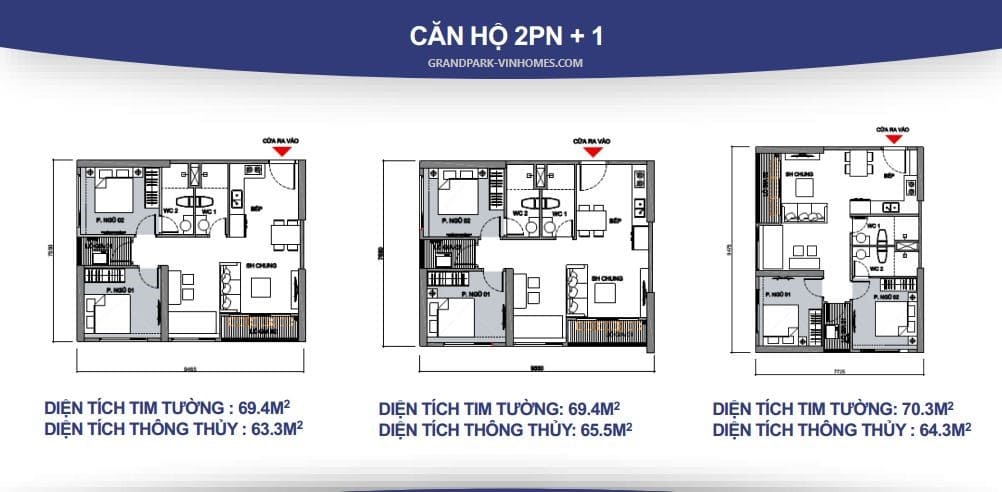 thiết kế căn hộ 2pn vinhomes